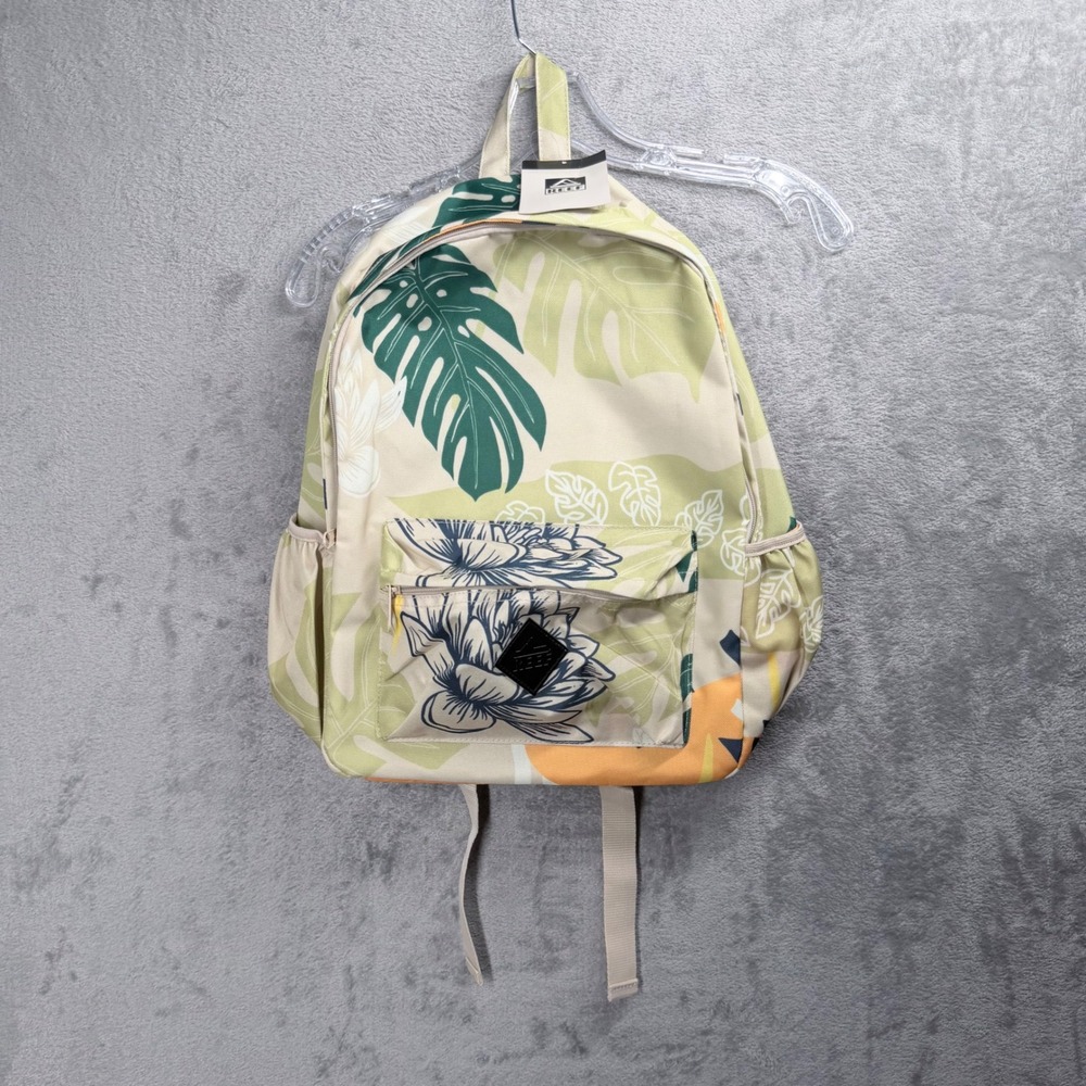 Reef‎ Pierside Backpack Fog Palm Unisex OS Tropical Floral Monstera Leaf Print